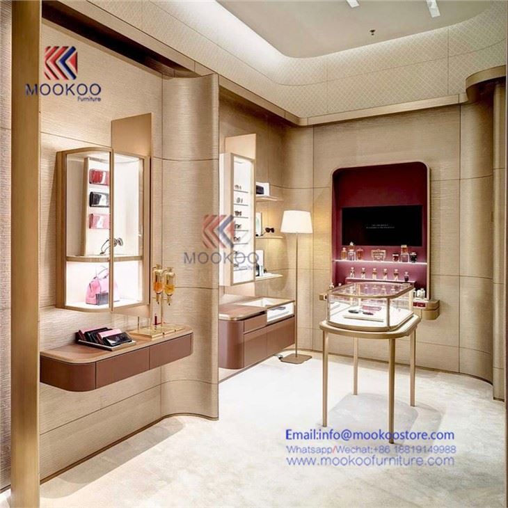 Antique Copper Stainless Steel Show Case For Jewelry Showroom